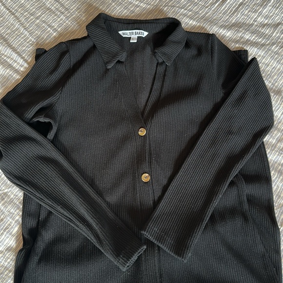 Walter Baker knit black long sleeve midi dress - Picture 2 of 8